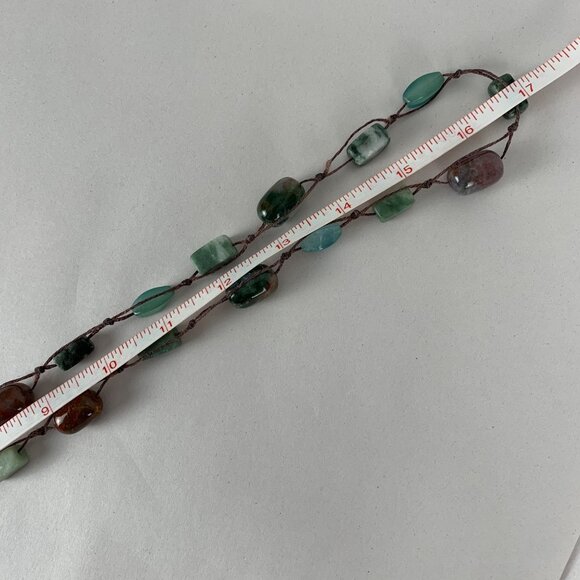 Three-Piece Necklace Set Glass Lava Stone Ceramic Beads Kiam & Premier Designs - Picture 8 of 11